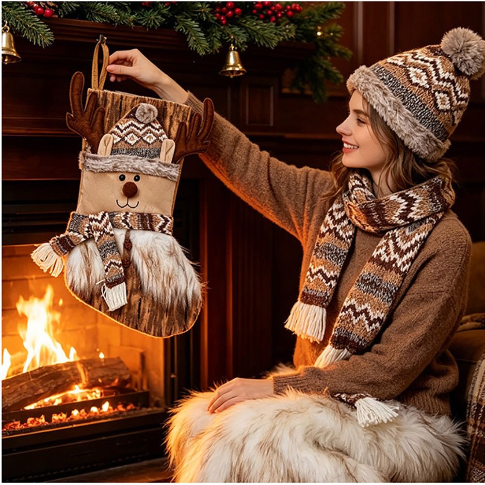Christmas Stocking Hanging - جوارب عيد الميلاد الكرتونية، زينة عيد