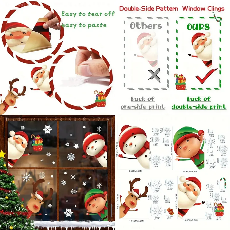 Snowflake Window Decal - 82 قطعة من ملصقات النوافذ لعيد