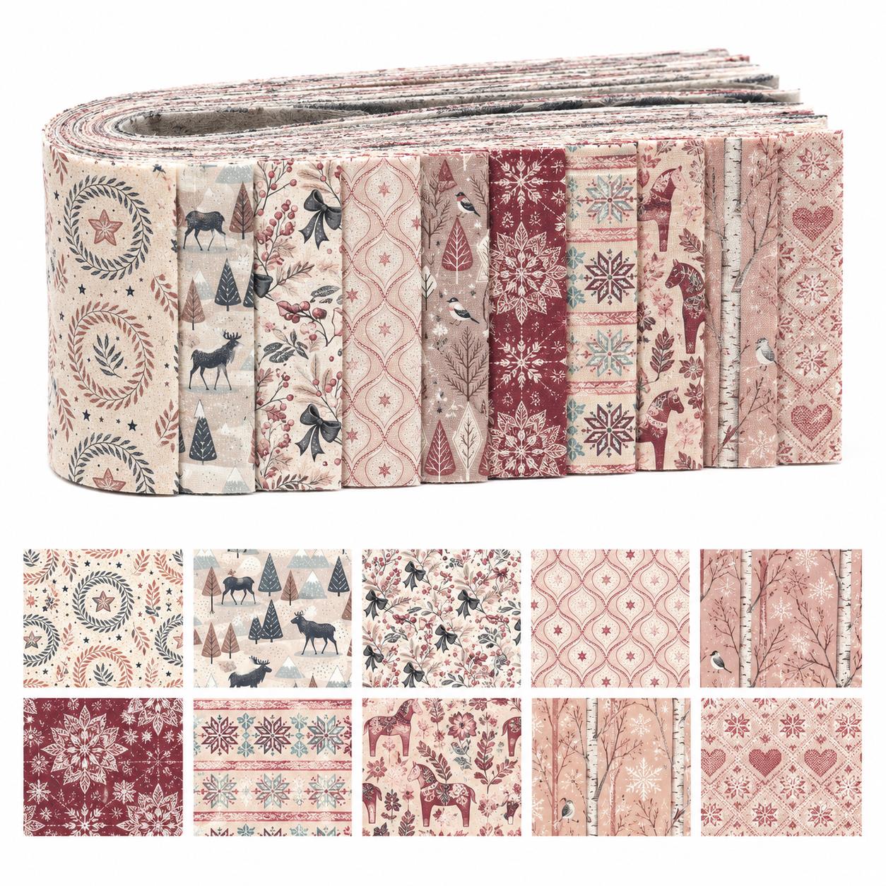Christmas Table Runner - 10 قطع من قماش الجيلي رول