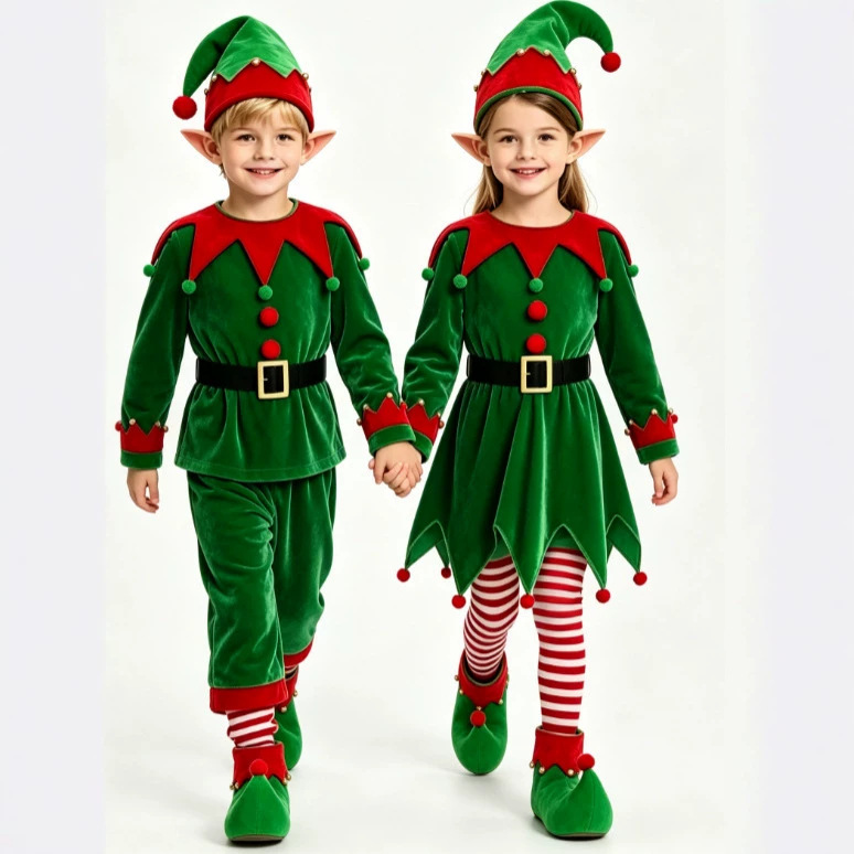Elf Costume Christmas - أزياء عيد الميلاد للأولاد والبنات، ملابس