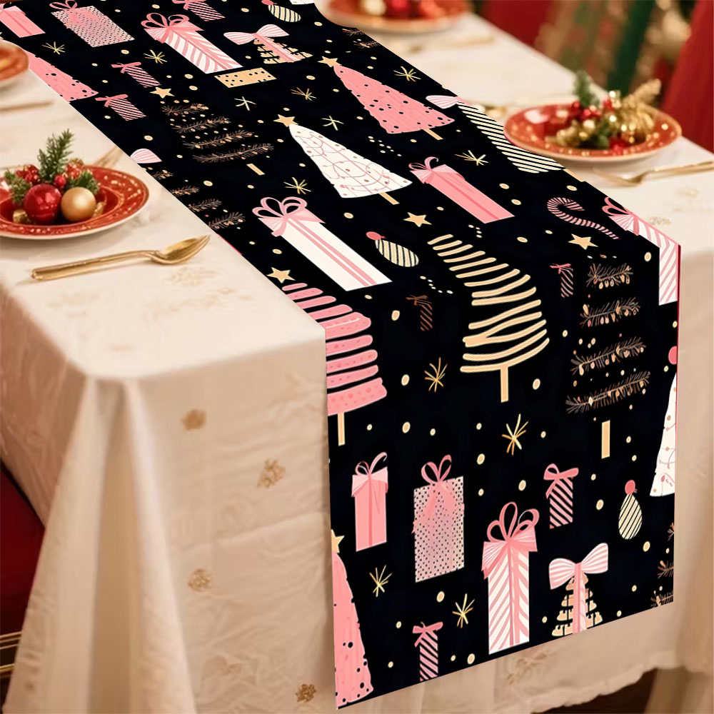 مفرش طاولة عيد الميلاد باللون  - مراجعة Christmas Table Runner وسعره