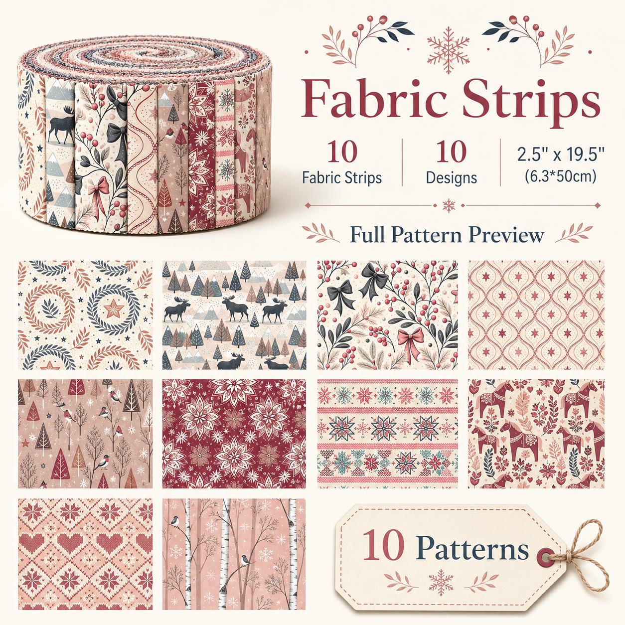 10 قطع من قماش الجيلي رول بنقش - مراجعة Christmas Table Runner وسعره