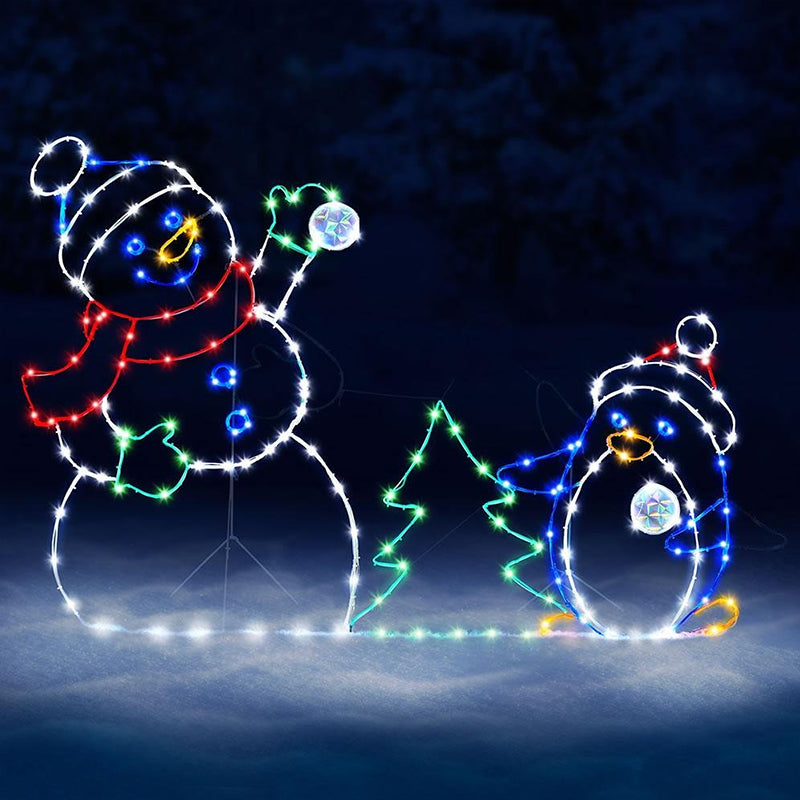 زخرفة رجل الثلج LED المتحركة م - مراجعة Christmas Lights Outdoor وسعره