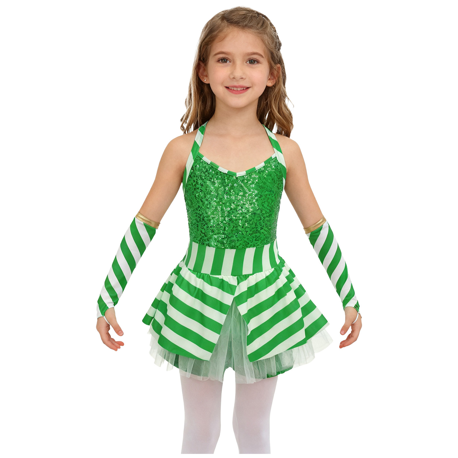 الفتيات عيد الميلاد قصب الحلوى - مراجعة Elf Costume Christmas وسعره
